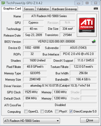 asus ROG matrix 5870